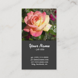 Tarjeta De Visita Hermosa rosa rosa y amarilla