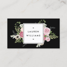 Tarjeta De Visita Hermosa rosa Rosas Elegancia Moderna II