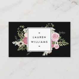 Tarjeta De Visita Hermosa rosa Rosas Elegancia Moderna II