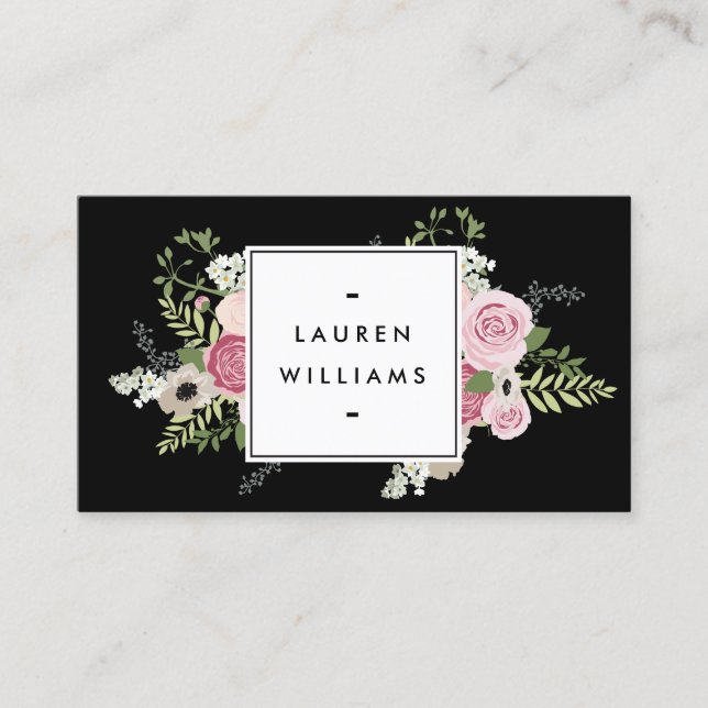 Tarjeta De Visita Hermosa rosa Rosas Elegancia Moderna II (Anverso)