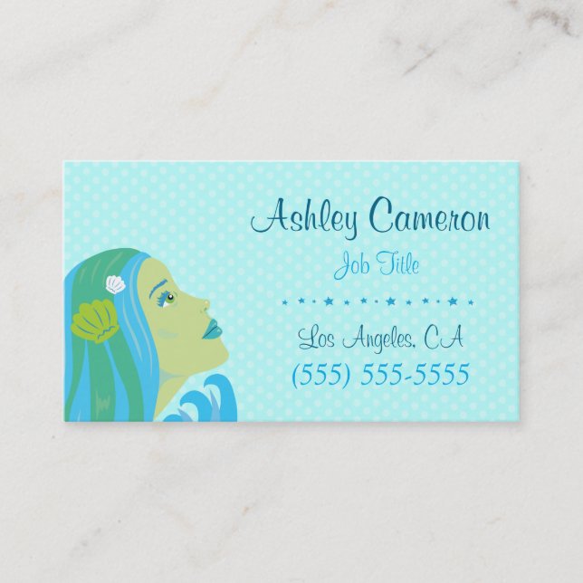 Tarjeta De Visita Hermosa sirena (Anverso)