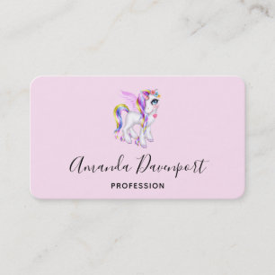 Tarjeta De Visita Hermosa unicornio con arcoiris