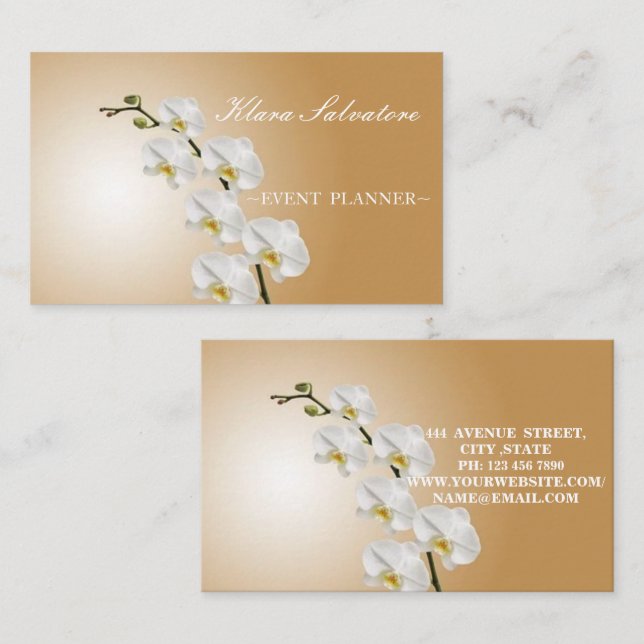 Tarjeta De Visita Hermosa y Perfecta Orquídea (Anverso / Reverso)