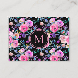 Tarjeta De Visita Hermosa y romántica Rubor Floral acuarela