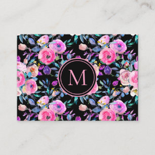 Tarjeta De Visita Hermosa y romántica Rubor Floral acuarela