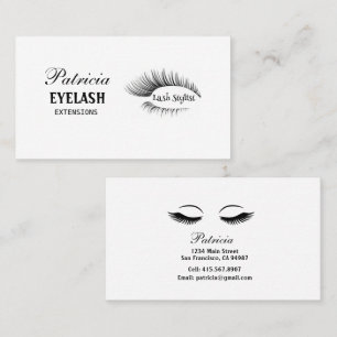 Tarjeta De Visita Hermosas Extensiones Eyelash Encendidos Técnicos