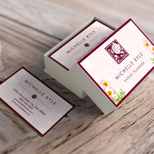 Tarjeta De Visita Hermosas flores boutique rosadas - todo propósito