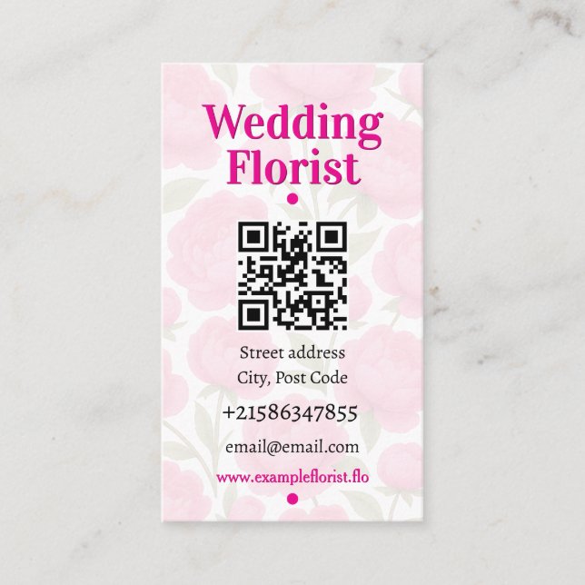 Tarjeta De Visita Hermosas flores de rosa  (Anverso)