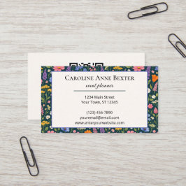 Tarjeta De Visita Hermosas Flores Silvestres con Fondo Oscuro