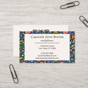Tarjeta De Visita Hermosas Flores Silvestres con Fondo Oscuro