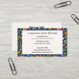 Tarjeta De Visita Hermosas Flores Silvestres con Fondo Oscuro