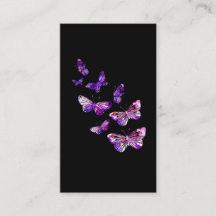 Tarjeta De Visita Hermosas mariposas Chicas mariposas púrpura marip