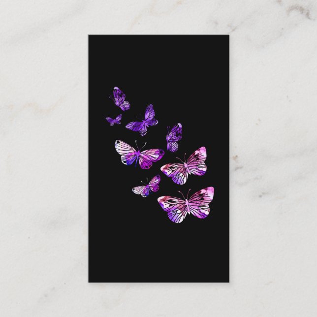 Tarjeta De Visita Hermosas mariposas Chicas mariposas púrpura maripo (Anverso)