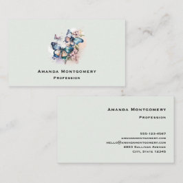 Tarjeta De Visita Hermosas mariposas y flores