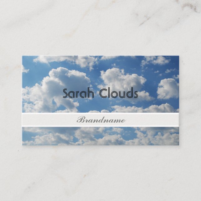 Tarjeta De Visita Hermosas nubes azules de diseño espiritual elegant (Anverso)