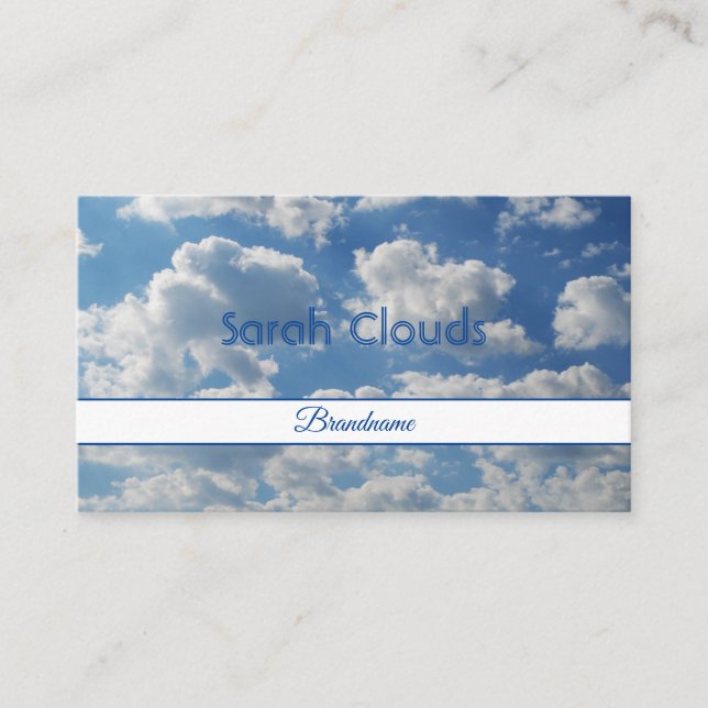 Tarjeta De Visita Hermosas nubes azules de diseño espiritual elegant (Anverso)