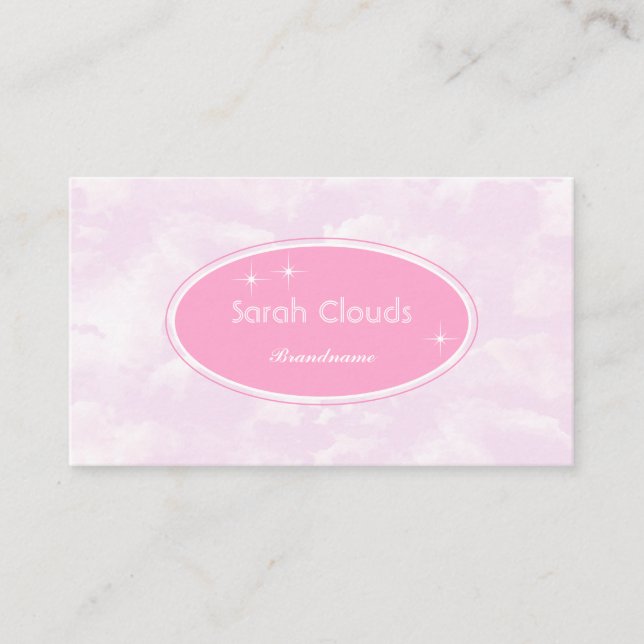 Tarjeta De Visita Hermosas nubes de cielo rosa Pastel (Anverso)