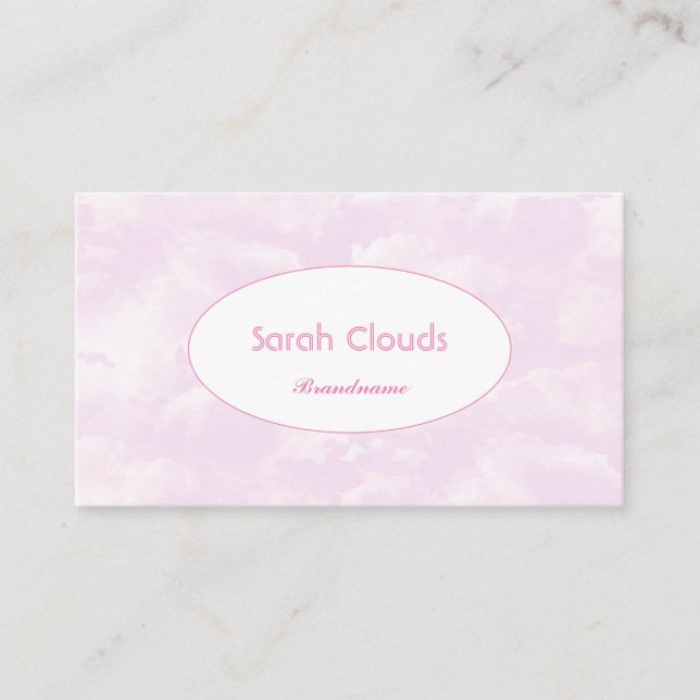 Tarjeta De Visita Hermosas nubes de cielo rosa Pastel Elegante (Anverso)