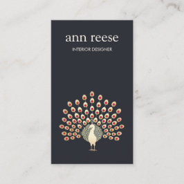 Tarjeta De Visita Hermosas plumas exóticas de pavo real