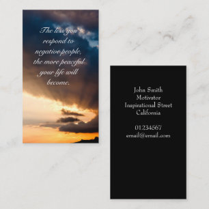 Tarjeta De Visita Hermosas puestas de sol rayos de esperanza Frase m