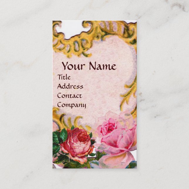 TARJETA DE VISITA HERMOSAS ROSAS ROJAS ROJAS Y HERMOSAS BESAS MONOGR (Anverso)