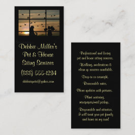 Tarjeta De Visita Hermosas y bonitas flores en casa y Mascotas senta