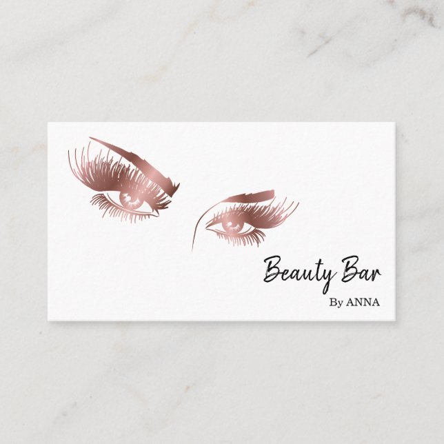 Tarjeta De Visita Hermoso artista de maquillaje de ojos largos y lat (Anverso)