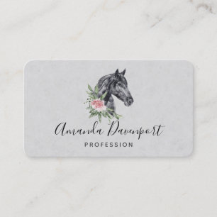 Tarjeta De Visita Hermoso Autobús de color de cabeza de caballo negr