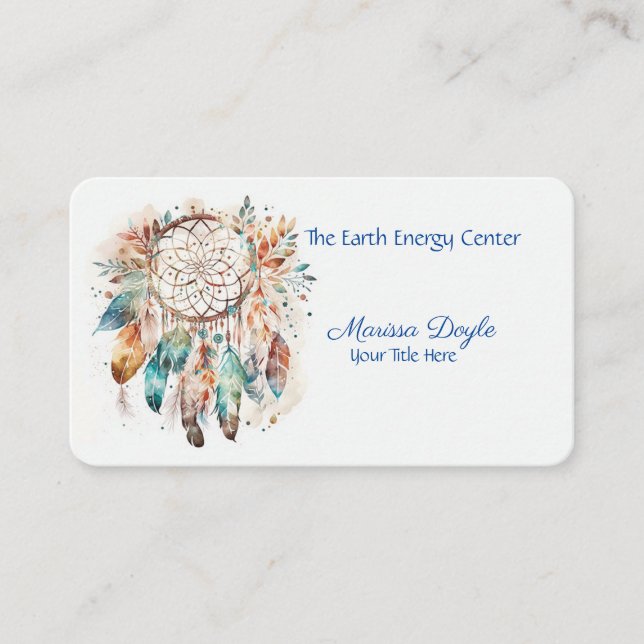 Tarjeta De Visita Hermoso Boho Dream Catcher (Anverso)
