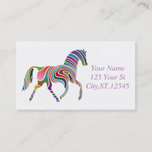 Tarjeta De Visita Hermoso color arcoiris Caballo Thunder_Cove