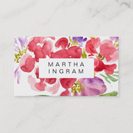 Tarjeta De Visita Hermoso diseño de flores acuáticas