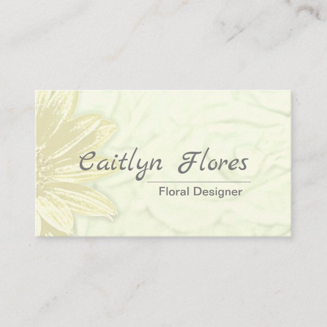 Tarjeta De Visita Hermoso diseño floral de girasol (Anverso)