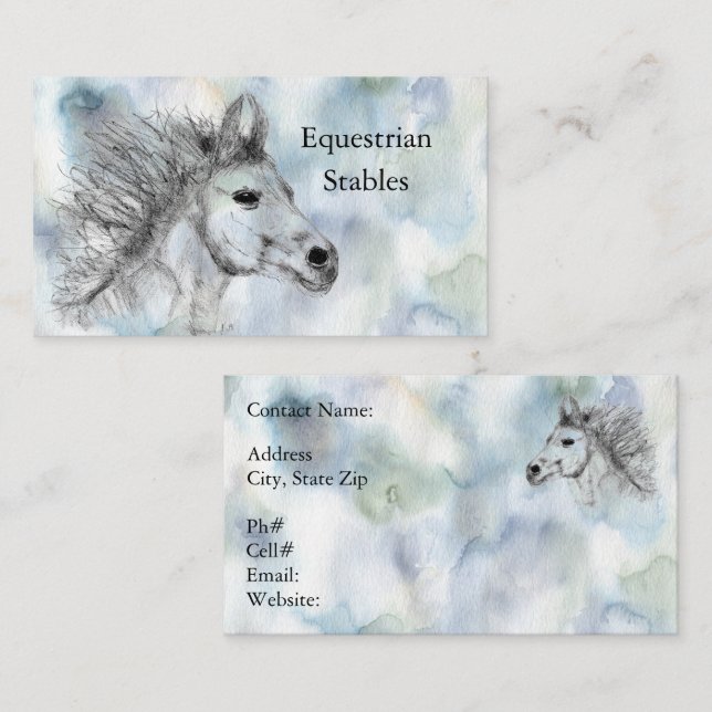 Tarjeta De Visita Hermoso entrenador de caballos Breeder Farrier Boa (Anverso / Reverso)