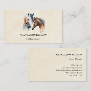 Tarjeta De Visita Hermoso estilo Caballos de estilo Boho Occidental