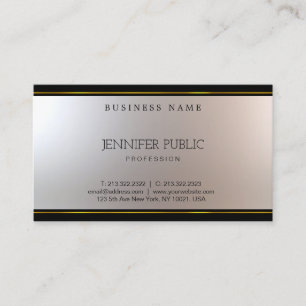 Tarjeta De Visita Hermoso Glamour moderno excepcional plata de oro