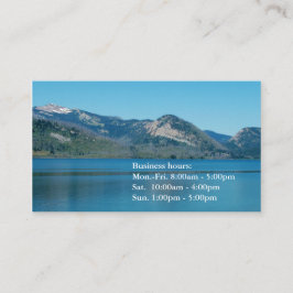 Tarjeta De Visita Hermoso lago azul, cielo y paisaje montañoso