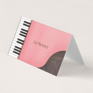 Tarjeta De Visita Hermoso maestro de piano rosa