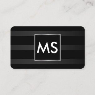 Tarjeta De Visita Hermoso marco de Moda monograma franjas faux plate