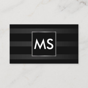 Tarjeta De Visita Hermoso marco de Moda monograma franjas faux plate