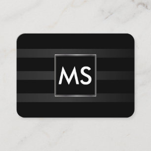 Tarjeta De Visita Hermoso marco de Moda monograma franjas faux plate