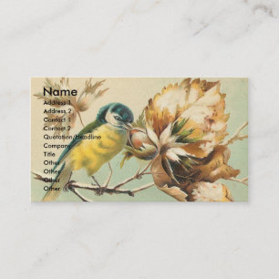 Tarjeta De Visita Hermoso pájaro vintage