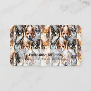 Tarjeta De Visita Hermoso patrón de perro Corgi en acuarela