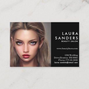 Tarjeta De Visita Hermoso retrato Chica Salón de belleza Elegante