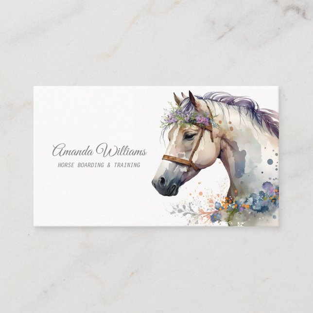 Tarjeta De Visita Hermoso retrato de cabeza de caballo (Anverso)