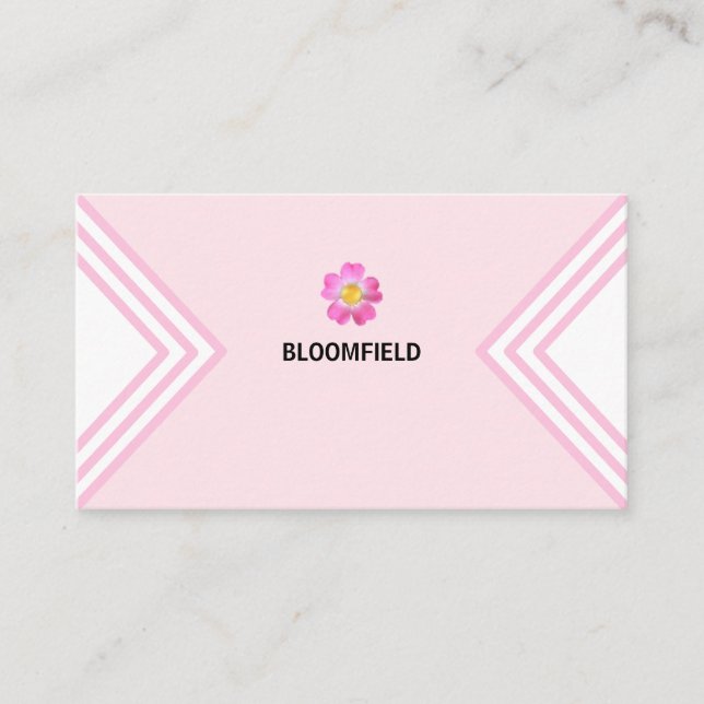 Tarjeta De Visita Hermoso rosa y blanco moderno (Anverso)