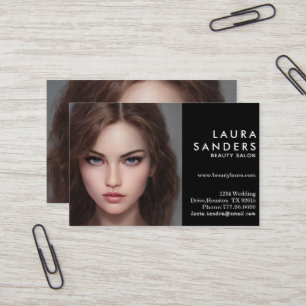 Tarjeta De Visita Hermoso salón de belleza Chica elegante