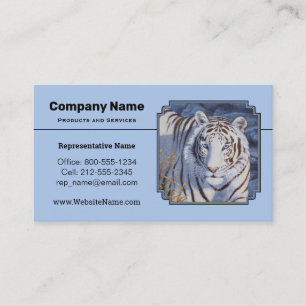 Tarjeta De Visita Hermoso tigre blanco con ojos azul cristal