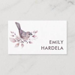 Tarjeta De Visita Hermoso Watercolor Bird Profesional