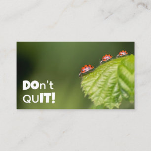 Tarjeta De Visita Hermosos ladybugs con cita motivadora