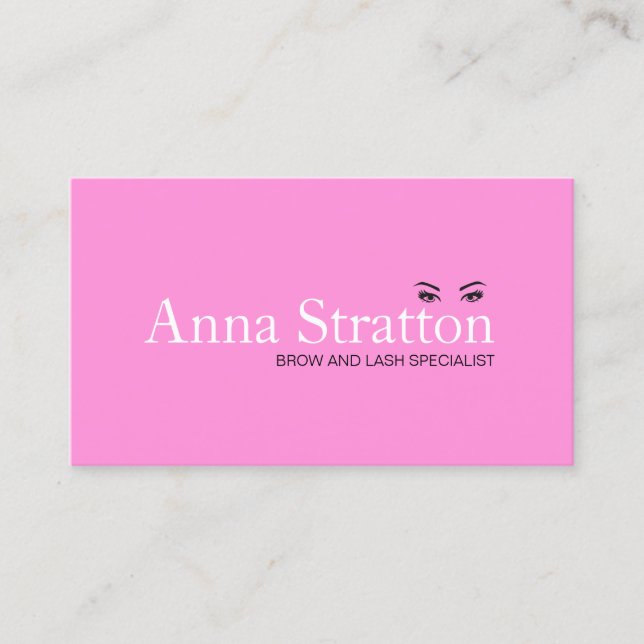 Tarjeta De Visita Hermosos Ojos Lash rosa y Brotes (Anverso)